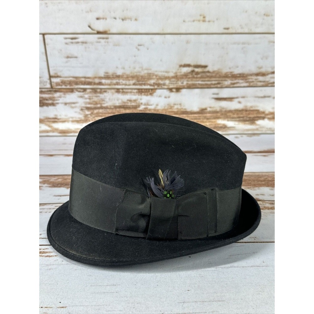 Vintage Black Stetson Tornado Fedora Hat Size 6 3/4 3X Beaver